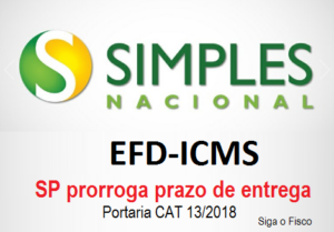 Icms Sp Simples Nacional Prazo De Entrega Da Efd Icms Prorrogado